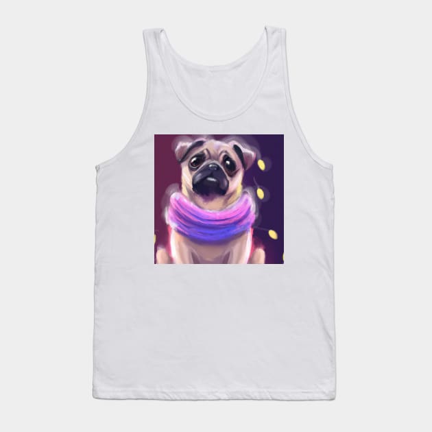 Cute Pug Drawing Tank Top by Play Zoo